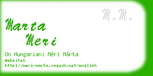 marta meri business card